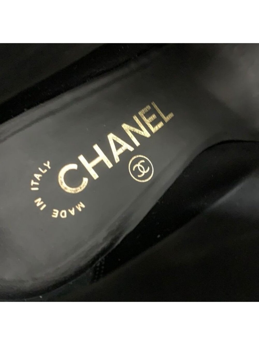Chanel Boots Short Shoes Leather Fabric Black Coco Mark Pearl - Picture 7 of 10